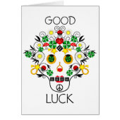 Girly Pirate Lucky Skull Card (Front)