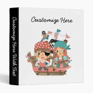 Girly Pirates 3 Ring Binder