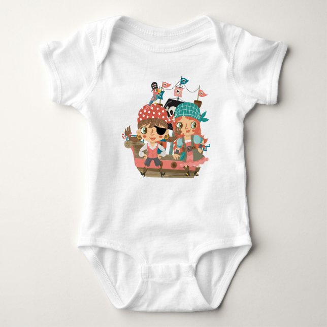 Girly Pirates Baby Bodysuit (Front)