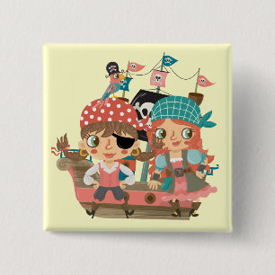 Girly Pirates Button