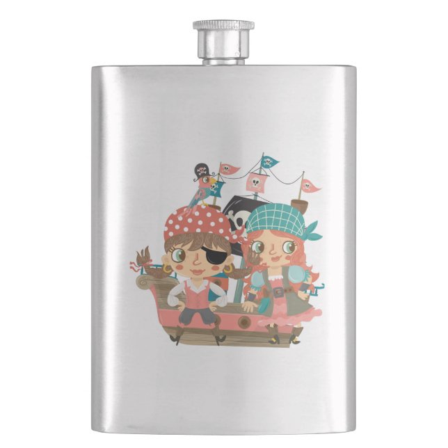 Girly Pirates Flask (Front)