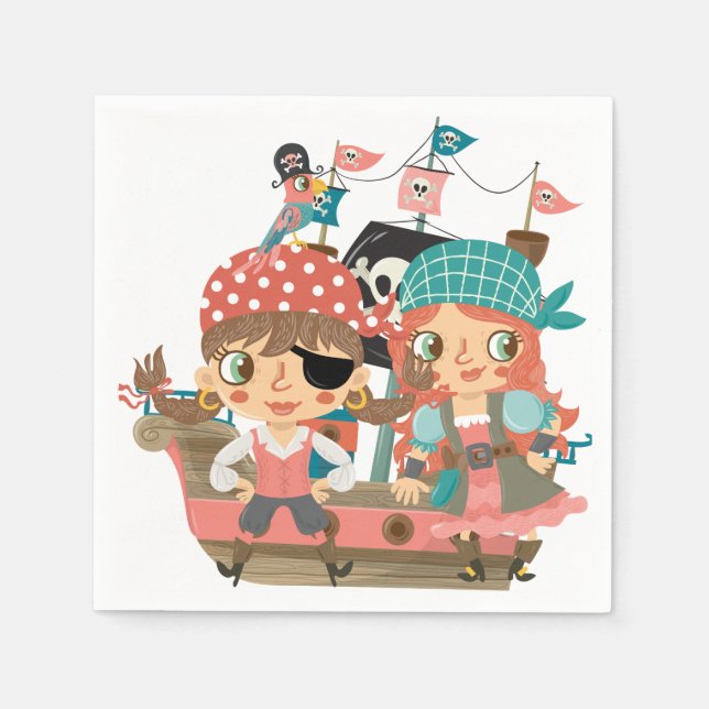 Girly Pirates Paper Napkins (Front)