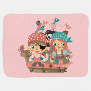 Girly Pirates Receiving Blanket