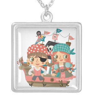 Girly Pirates Silver Plated Necklace