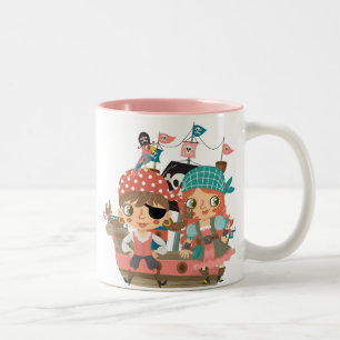 Girly Pirates Two-Tone Coffee Mug