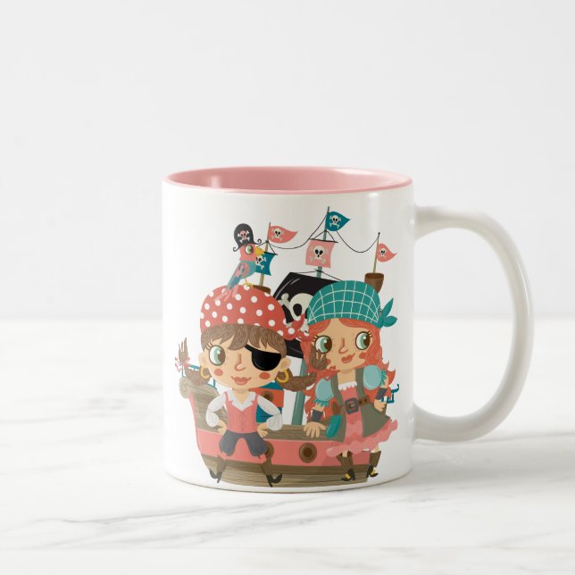 Girly Pirates Two-Tone Coffee Mug (Right)