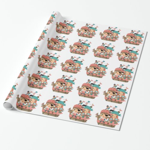 Girly Pirates Wrapping Paper
