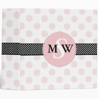 Girly Polka Dot Monogram Binder