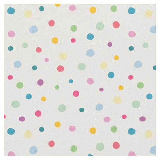 Girly Polka dots colorful pattern white red green Fabric