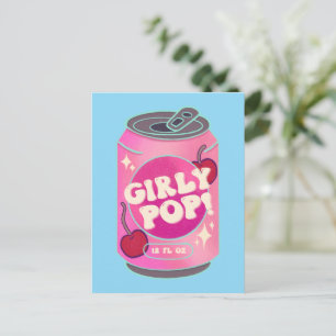  Girly Pop Cherry Soda Can   Retro Y2K Pink Postcard