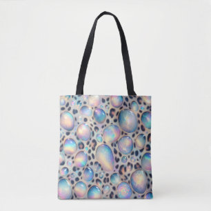 Girly Posh Leopard Print Opal Tote Bag