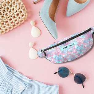 Girly Powder Pink & Electric Blue Shibori Pattern Fanny Pack