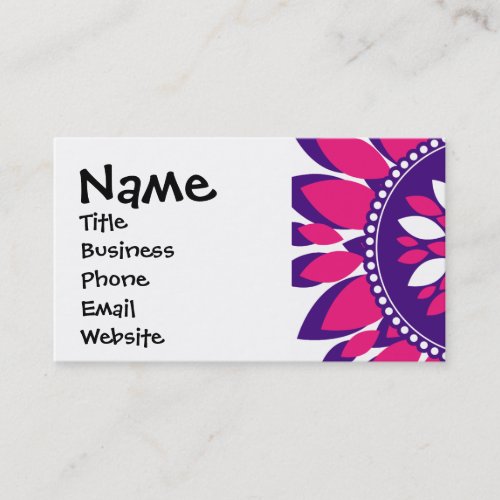 Girly Pretty Pink and Purple Flower Art Gifts Business Card Templates