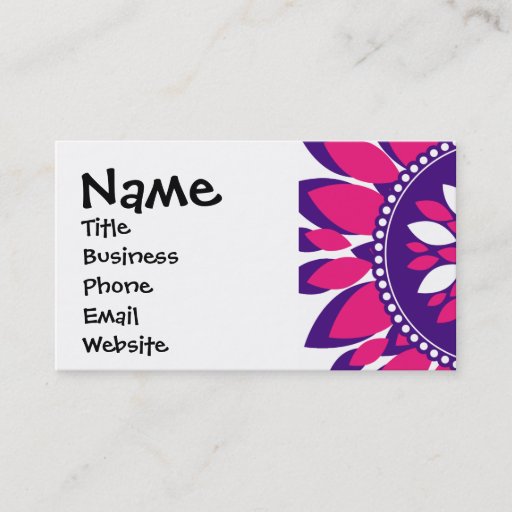 Customizable Girly Pretty Pink and Purple Flower Art Gifts Business Card Templates