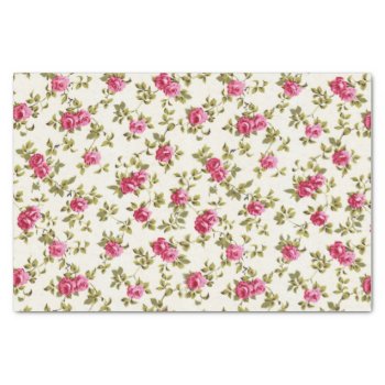 Girly Pretty Pink Floral Print Pattern Tissue Paper by ChicPink at Zazzle