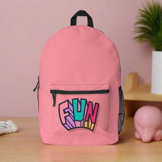 Girly Pretty Pink Fun Kids Printed Backpack (Creator Uploaded)