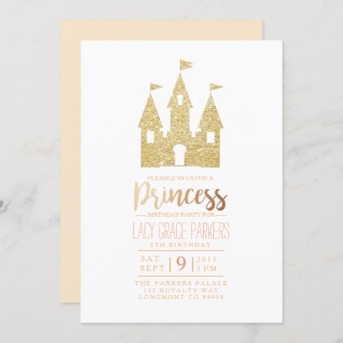 Girly Princess Birthday  Themed Party Invitation