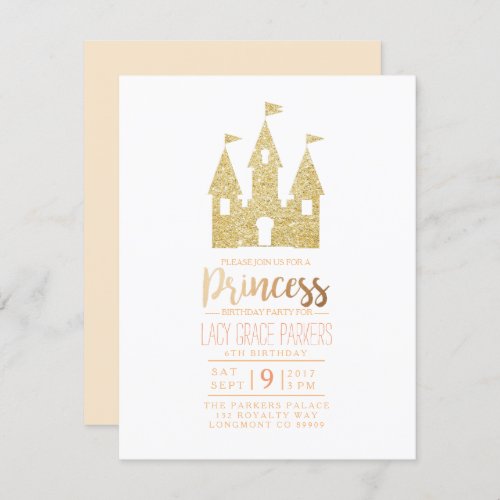 Girly Princess Birthday  Themed Party Invitation