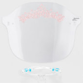Girly Princess Tiara Rose Gold Pink Glitter Face Shield (Front w/Glasses)
