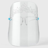 Girly Princess Tiara Silver Glitter Sparkle Face Shield (Front)