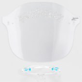 Girly Princess Tiara Silver Glitter Sparkle Face Shield (Front w/Glasses)