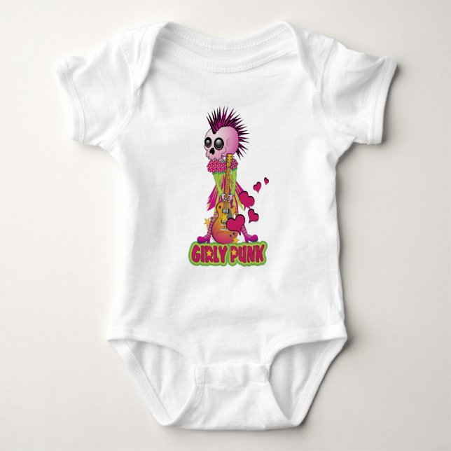 Girly Punk Rocker Baby Bodysuit (Front)