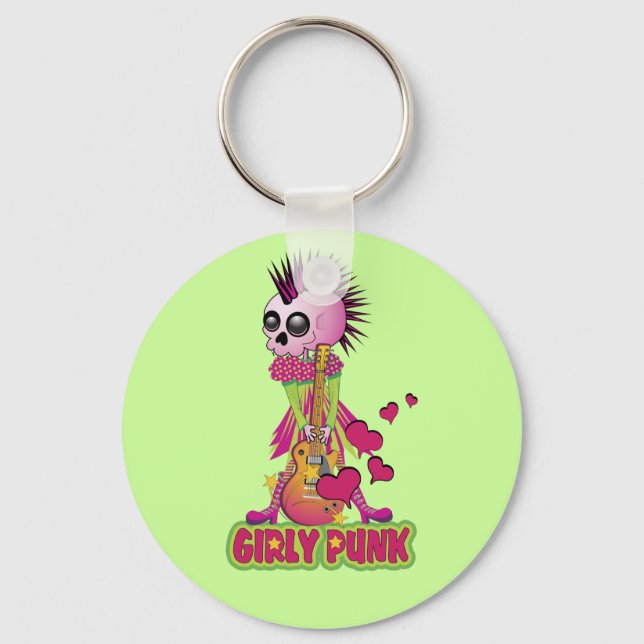 Girly Punk Rocker Keychain (Front)
