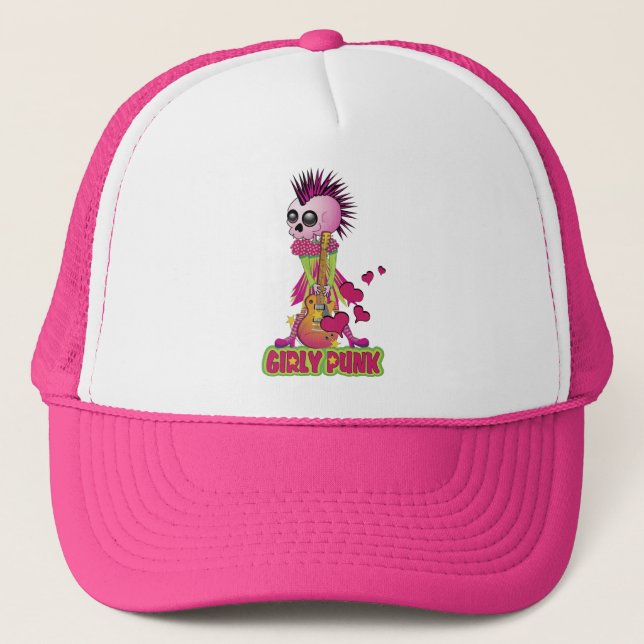 Girly Punk Rocker Trucker Hat (Front)