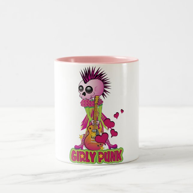 Girly Punk Rocker Two-Tone Coffee Mug (Center)