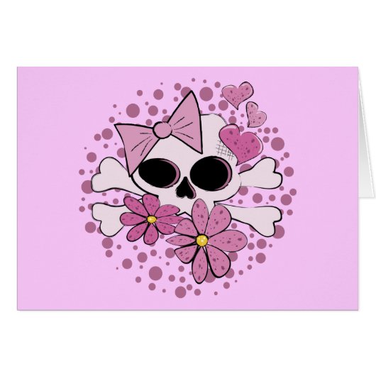 Girly Punk Skull Cards (Front Horizontal)