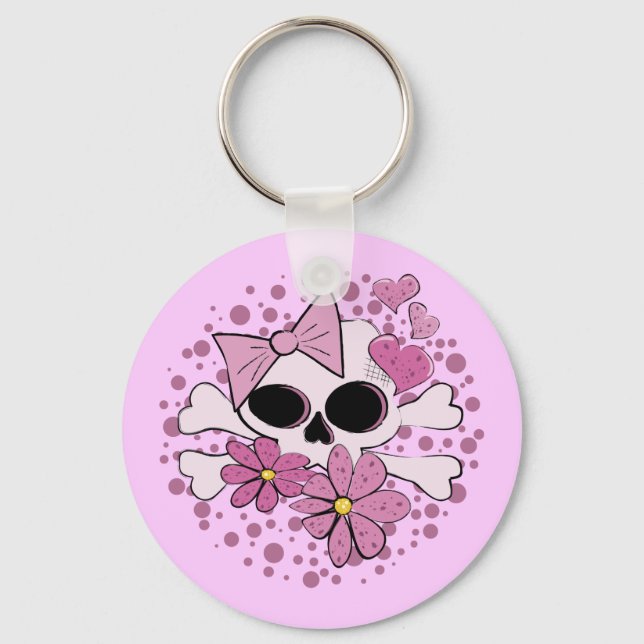 Girly Punk Skull Keychain (Front)