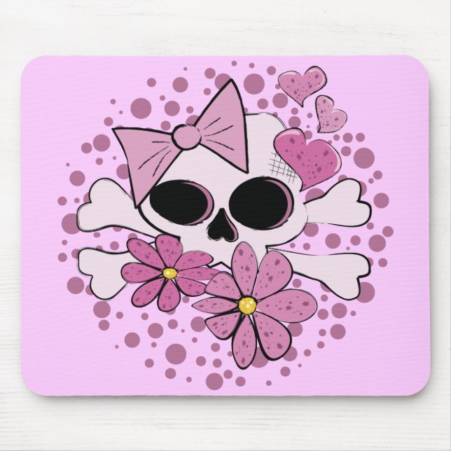 Girly Punk Skull Mouse Pad (Front)