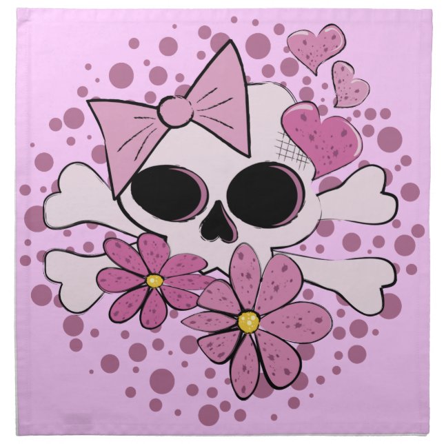 Girly Punk Skull Napkin (Front)