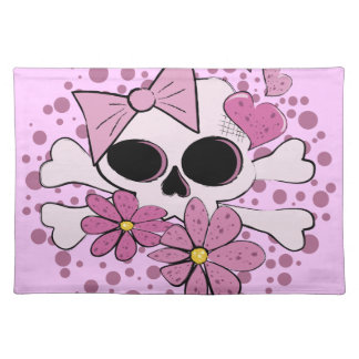 Girly Punk Skull Placemat