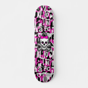 Girly Punk Skull Skateboard Deck