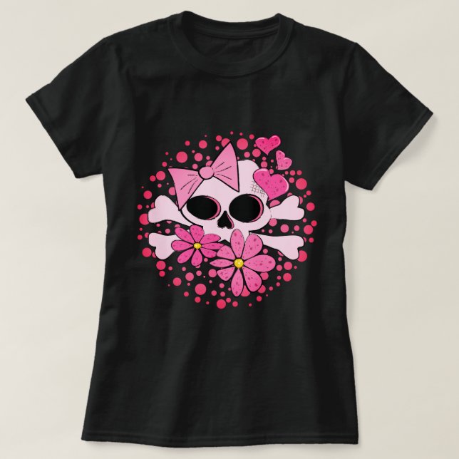 Girly Punk Skull T-Shirt (Design Front)