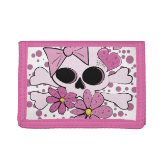 Girly Punk Skull Trifold Wallet