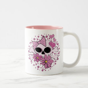 Girly Punk Skull Two-Tone Coffee Mug
