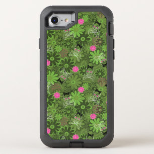 Girly Punk Skulls on Flower Camo background OtterBox Defender iPhone SE/8/7 Case