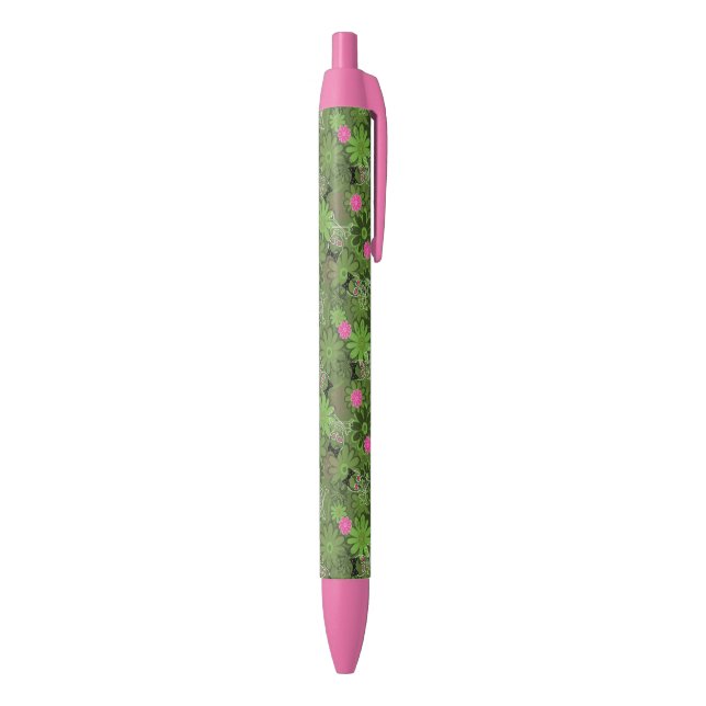 Girly Punk Skulls on Flower Camo background Pen (Bottom (Vertical))