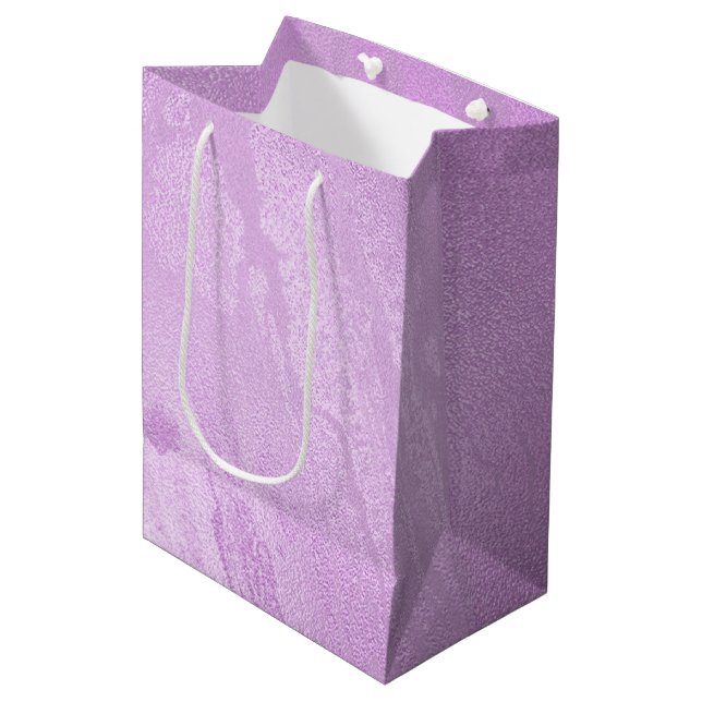 Girly Purple Abstract Medium Gift Bag (Front Angled)