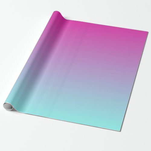 Girly Purple and Blue Cotton Candy Ombre Wrapping Paper