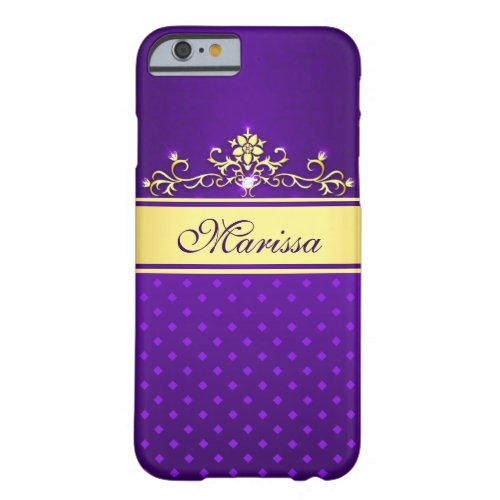 Girly Purple and Gold Diamonds iPhone 6 Case