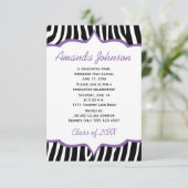 Girly Purple and Zebra Print Graduation Party Invitation | Zazzle