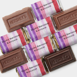 Girly Purple Blush Pink Red Stripes Birthday Hershey's Miniatures