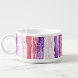 Girly Purple Blush Pink Red Stripes Christmas Bowl