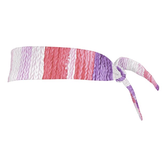 Girly Purple Blush Pink Red Stripes Christmas Tie Headband (Rotate 90)