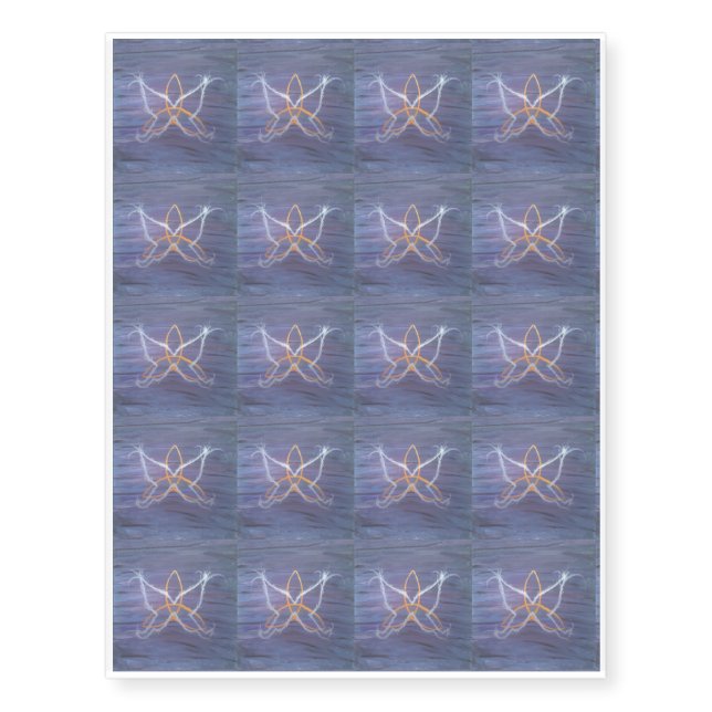 Girly Purple Butterfly Celtic Trinity Triquetra Temporary Tattoos (Front)