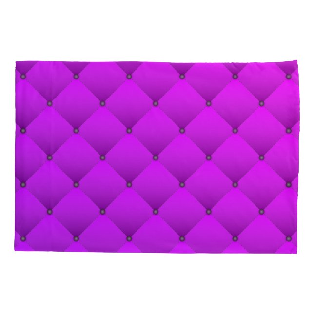 Girly Purple Faux Quilted Square Pattern Pillow Case (Back)