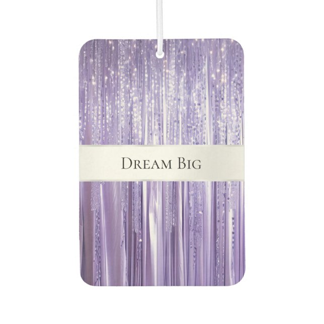 Girly Purple Glam Glitzy Tinsel Stripes  Air Freshener (Front)